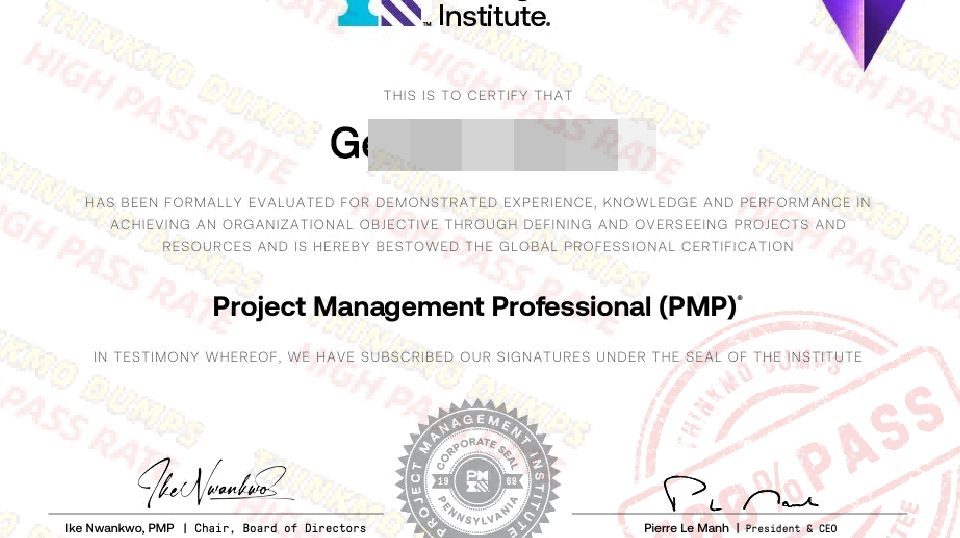 From One PMP Certificate 